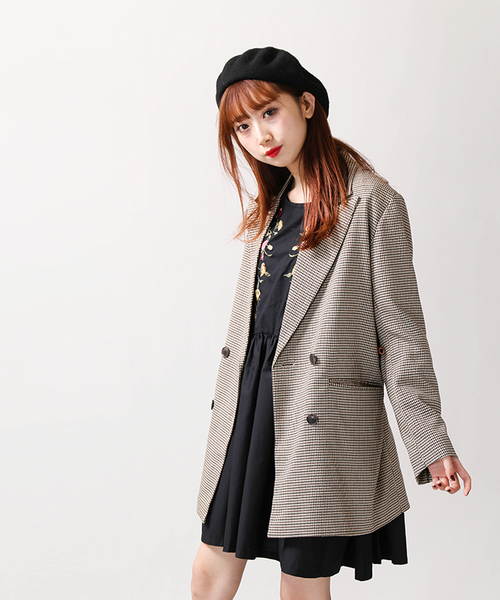 WEGO(ウィゴー)の「WEGO/レトロチェックオーバージャケット(テーラードジャケット・レディース・ブラウン系その他3/ブラウン系その他2/レッド系その他2/グレー系その他2・FREE)」の22枚目の写真