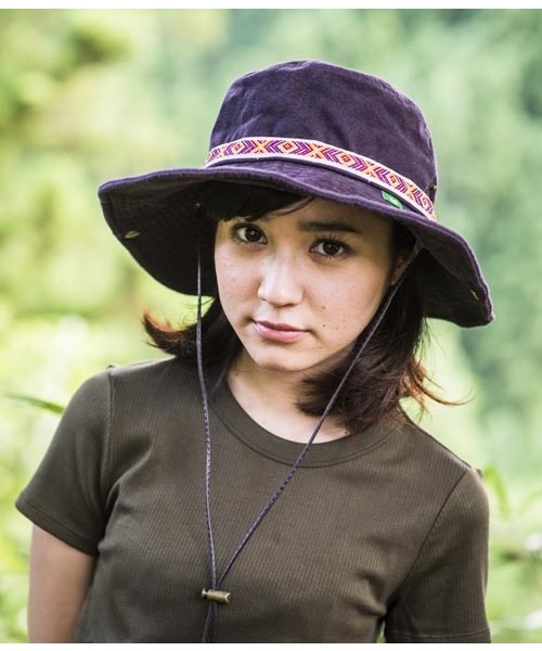 Clef(クレ)の「【クレ】アドベンチャーハット(ハット・レディース・パープル/ネイビー/ピンク/ブルー/ブラック/カーキ/ダークパープル・FREE/ONE SIZE)」の6枚目の写真