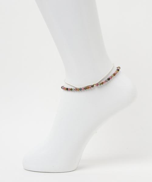 岩座 IWAKURA（イワクラ）の「【岩座】産石絹紐アンクレット 10月 トルマリン（アンクレット・レディース・ストーン・FREE）」の3枚目の写真