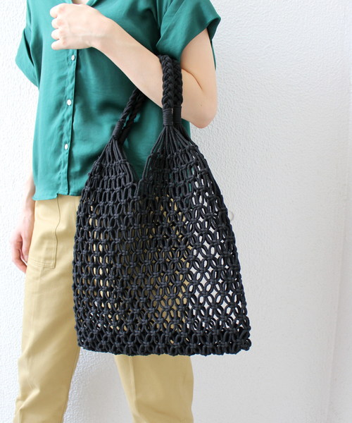 ottilie（オティーリエ）の「編みこみバッグ（かごバッグ・レディース・ホワイト/ブラウン/ブラック・FREE）」の14枚目の写真