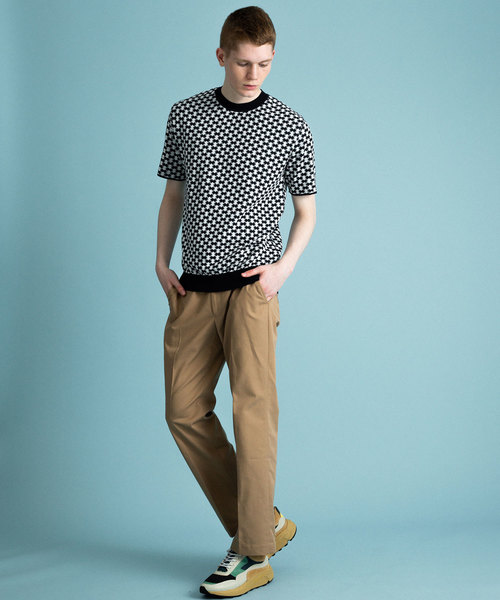 UNITED TOKYO（ユナイテッドトウキョウ）の「小紋柄ショートスリーブニット（ニット/セーター・メンズ・ベージュ/ネイビー/パープル・1/2/3）」の12枚目の写真