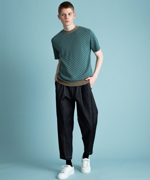 UNITED TOKYO（ユナイテッドトウキョウ）の「小紋柄ショートスリーブニット（ニット/セーター・メンズ・ベージュ/ネイビー/パープル・1/2/3）」の11枚目の写真