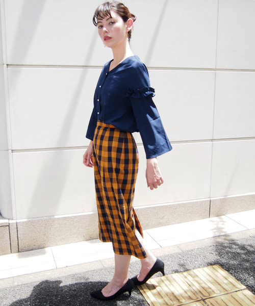 PICCIN（ピッチン）の「前後2wayパールボタンブラウス（シャツ/ブラウス・レディース・ベージュ/ネイビー/ワイン・MEDIUM）」の15枚目の写真