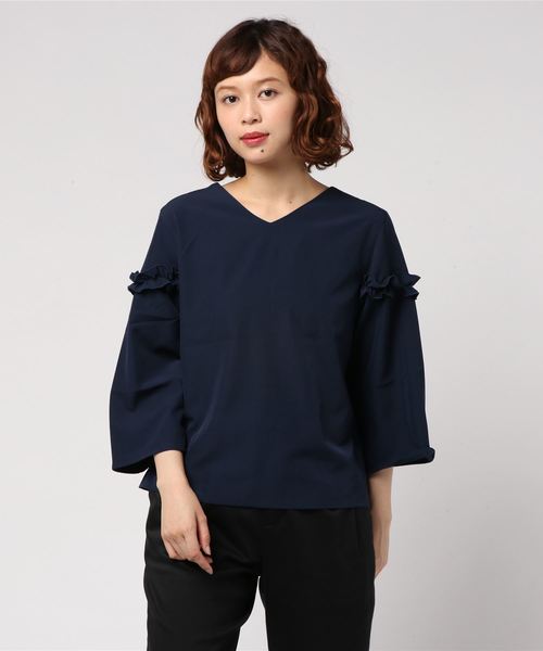 PICCIN（ピッチン）の「前後2wayパールボタンブラウス（シャツ/ブラウス・レディース・ベージュ/ネイビー/ワイン・MEDIUM）」の6枚目の写真