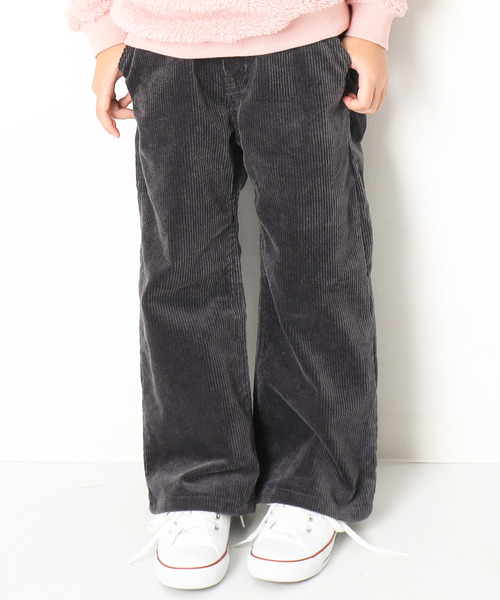 devirock（デビロック）の「コーデュロイワイドパンツ ロングパンツ（その他パンツ・キッズ・ネイビー/ブラウン/ピンク/ミント/チャコール・110cm/120cm/130cm/140cm/150cm/160cm/100cm）」の2枚目の写真