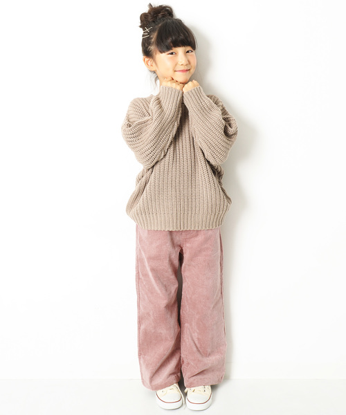 devirock（デビロック）の「コーデュロイワイドパンツ ロングパンツ（その他パンツ・キッズ・ネイビー/ブラウン/ピンク/ミント/チャコール・110cm/120cm/130cm/140cm/150cm/160cm/100cm）」の10枚目の写真