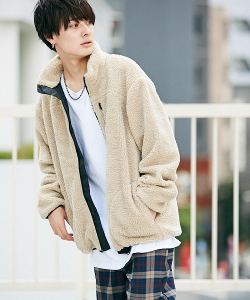 kutir（クティール）の「boa big blouson / ボアビッグブルゾン　ボアジャケット（ブルゾン・メンズ・ブラック/ベージュ/アイボリー・SMALL/MEDIUM/LARGE）」の17枚目の写真