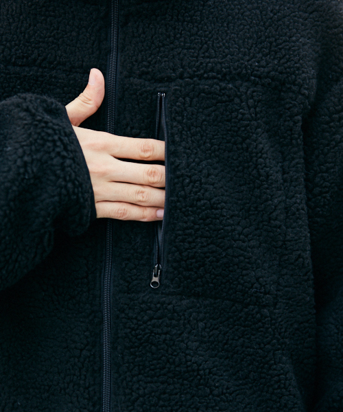 kutir（クティール）の「boa big blouson / ボアビッグブルゾン　ボアジャケット（ブルゾン・メンズ・ブラック/ベージュ/アイボリー・SMALL/MEDIUM/LARGE）」の6枚目の写真