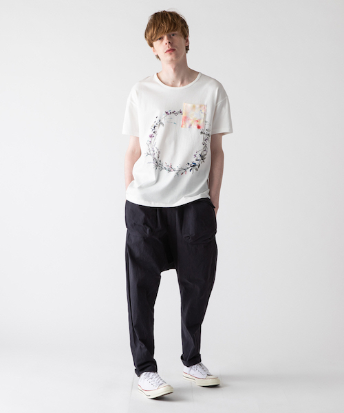 rehacer(レアセル)の「rehacer : Flower Circle Made in Japan / フラワー サークル Tシャツ メイドインジャパン(Tシャツ/カットソー・メンズ・ホワイト/パープル/グレー・SMALL/MEDIUM/LARGE/X-LARGE/XX-LARGE/X-SMALL)」の4枚目の写真