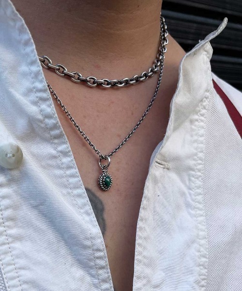 VIVIFY(ビビファイ)の「ネックレス/ネイティブ/ストーン/スモール/チェーン(ネックレス・メンズ・ホワイト/ブラック/スモークグレー/ブラウン系その他/グリーン系その他/ターコイズブルー/ワインレッド/クリア・フリー)」の10枚目の写真