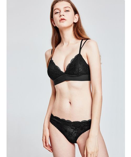 fran de lingerie(フランデランジェリー)の「【MISS CURIOSITY】Isabel イザベル ブラレットセット S-XLサイズ <Type-A>(ブラ&ショーツ)」|ブラック