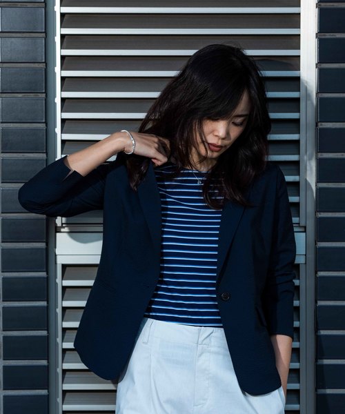 A/C DESIGN BY ALPHA CUBIC（エーシーデザインバイアルファキュービック）の「◇カタログ掲載◇【セットアップ対応】160gテーラージャケット（テーラードジャケット・レディース・ブラック/ネイビー・11号/13号/9号）」の2枚目の写真