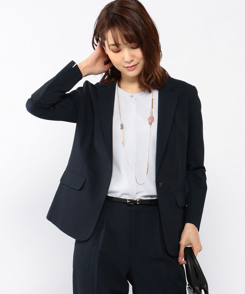 A/C DESIGN BY ALPHA CUBIC（エーシーデザインバイアルファキュービック）の「◇カタログ掲載◇【セットアップ対応】160gテーラージャケット（テーラードジャケット・レディース・ブラック/ネイビー・11号/13号/9号）」の6枚目の写真