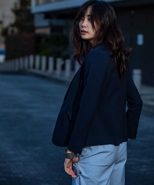 A/C DESIGN BY ALPHA CUBIC（エーシーデザインバイアルファキュービック）の「◇カタログ掲載◇【セットアップ対応】160gテーラージャケット（テーラードジャケット・レディース・ブラック/ネイビー・11号/13号/9号）」の10枚目の写真