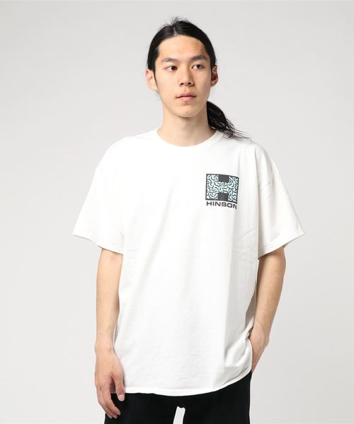 SONTAKU（ソンタク）の「HINSON/ヒンソン FAT LOGO TEE（Tシャツ/カットソー・メンズ・アイボリー/スミクロ・MEDIUM/LARGE）」の6枚目の写真