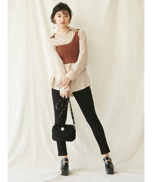 EVRIS（エヴリス）の「ダブルZIPベロアライクショルダーBAG（ショルダーバッグ・レディース・ブラック/パープル/グリーン・FREE）」の10枚目の写真