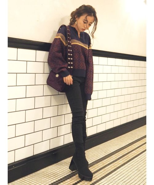 EVRIS（エヴリス）の「ダブルZIPベロアライクショルダーBAG（ショルダーバッグ・レディース・ブラック/パープル/グリーン・FREE）」の4枚目の写真