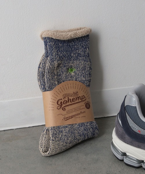 GOHEMP（ゴーヘンプ）の「【AnonymousIsm】 GO HEMP ローゲージパイル/クルー丈ソックス/ゴーヘンプ（ソックス/靴下・メンズ・ブラック/ネイビー/ブラウン/ベージュ/グレー/マスタード/グリーン/ネイビー系/オレンジ/パープル/杢グレー/ピンク/ブルー系その他/オリーブ/サックスブルー/オフホワイト/インディゴブルー/ミント/ダークブラウン・WOMENS/25cm～27cm/23cm～25cm）」の14枚目の写真
