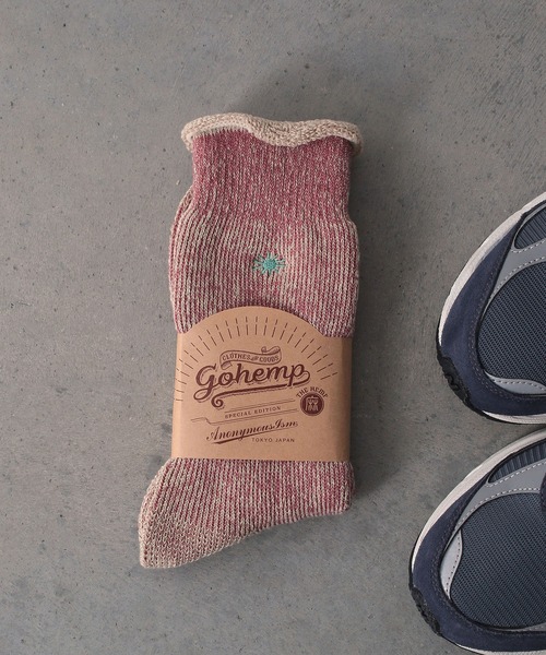 GOHEMP（ゴーヘンプ）の「【AnonymousIsm】 GO HEMP ローゲージパイル/クルー丈ソックス/ゴーヘンプ（ソックス/靴下・メンズ・ブラック/ネイビー/ブラウン/ベージュ/グレー/マスタード/グリーン/ネイビー系/オレンジ/パープル/杢グレー/ピンク/ブルー系その他/オリーブ/サックスブルー/オフホワイト/インディゴブルー/ミント/ダークブラウン・WOMENS/25cm～27cm/23cm～25cm）」の18枚目の写真