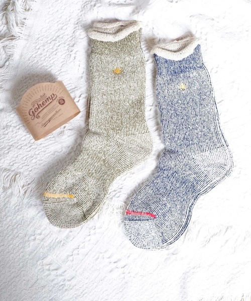 GOHEMP（ゴーヘンプ）の「【AnonymousIsm】 GO HEMP ローゲージパイル/クルー丈ソックス/ゴーヘンプ（ソックス/靴下・メンズ・ブラック/ネイビー/ブラウン/ベージュ/グレー/マスタード/グリーン/ネイビー系/オレンジ/パープル/杢グレー/ピンク/ブルー系その他/オリーブ/サックスブルー/オフホワイト/インディゴブルー/ミント/ダークブラウン・WOMENS/25cm～27cm/23cm～25cm）」の10枚目の写真