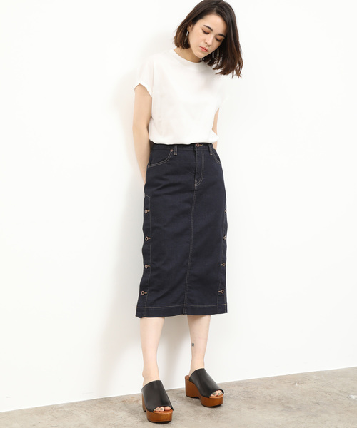 SALON adam et rope'（サロン アダム エ ロペ）の「【g.】stretch skirt（デニムスカート・レディース・ネイビー・S/M）」の8枚目の写真
