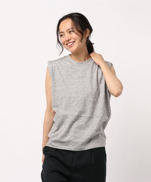 AMERICAN HOLIC(アメリカンホリック)の「スクエアカットノースリーブプルオーバー(Tシャツ/カットソー・レディース・ブラック/ホワイト系その他/グレー系その他/その他7/ブラック系その他4・L/M)」の4枚目の写真