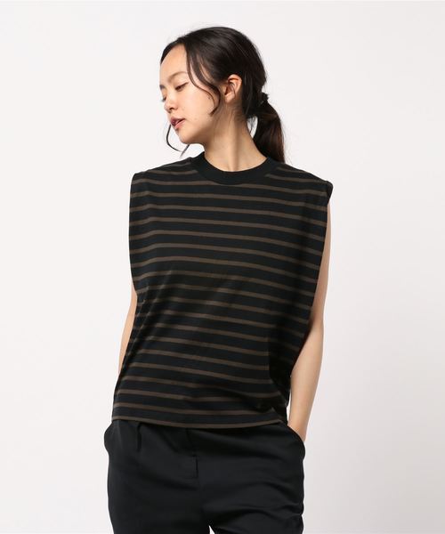 AMERICAN HOLIC(アメリカンホリック)の「スクエアカットノースリーブプルオーバー(Tシャツ/カットソー・レディース・ブラック/ホワイト系その他/グレー系その他/その他7/ブラック系その他4・L/M)」の3枚目の写真