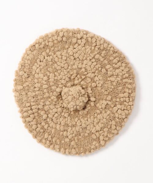 la poche biscuit（ラポシェビスキュイ）の「ぽこぽこニット帽（ハンチング/ベレー帽・キッズ・ベージュ/グリーン/ピンク・S/M）」の2枚目の写真