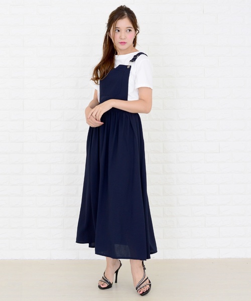 Lace Ladies(レースレディース)の「ふんわりサロペットワンピース・オールインワン(ジャンパースカート・レディース・ブラック/ネイビー/グレー・S/M/L/XL)」の11枚目の写真