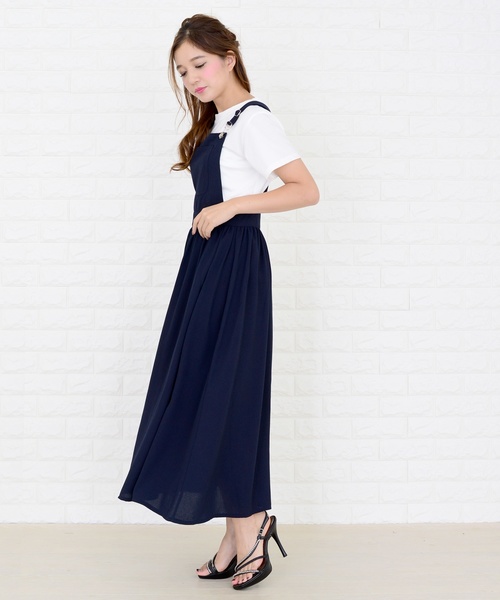 Lace Ladies(レースレディース)の「ふんわりサロペットワンピース・オールインワン(ジャンパースカート・レディース・ブラック/ネイビー/グレー・S/M/L/XL)」の12枚目の写真