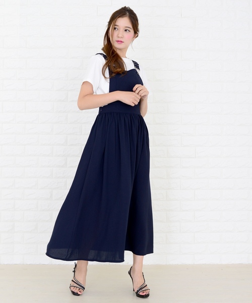 Lace Ladies(レースレディース)の「ふんわりサロペットワンピース・オールインワン(ジャンパースカート・レディース・ブラック/ネイビー/グレー・S/M/L/XL)」の15枚目の写真