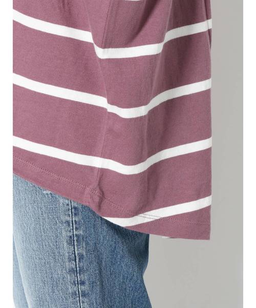 Ungrid（アングリッド）の「カラーボーダーロングスリーブTee（Tシャツ/カットソー・レディース・ベージュ/ライトグレー/オフホワイト/パープル・FREE）」の9枚目の写真