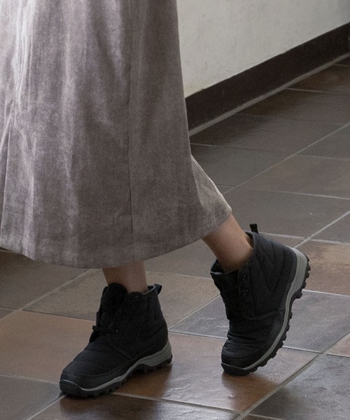 KOBE LETTUCE（コウベレタス）の「内側ボア撥水加工レースアップレインスノーブーツ（レインシューズ・レディース・ブラック/ベージュ/カーキ・LL/S/M/L）」の9枚目の写真