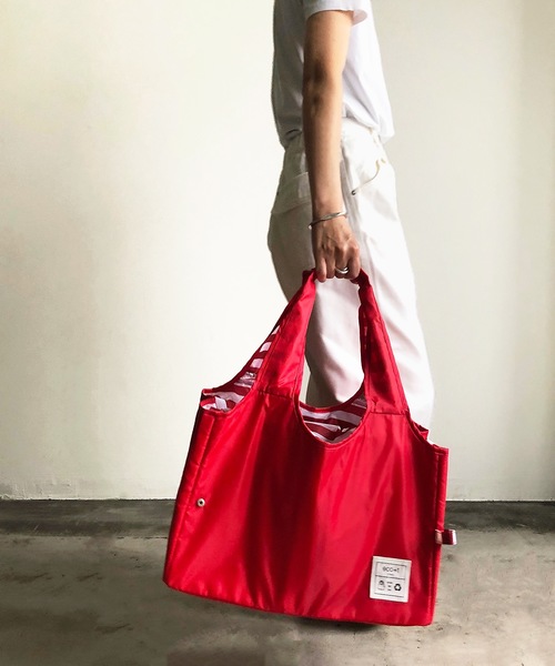 nicott（ニコット）の「コンパクトショッピングBAG　保温保冷レジカゴバッグ（エコバッグ/サブバッグ・レディース・ブラック/カーキ/イエロー/レッド/イエロー系その他/ブラック系その他2/ブルー/ネイビー/レッド系その他/ブラック系その他/ブルー系その他/ブラック系その他3/カーキオリーブ/グレー/チャコールグレー/ダークネイビー/ストライプ/チェック・FREE）」の15枚目の写真