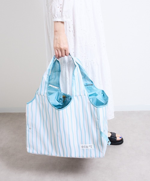 nicott（ニコット）の「コンパクトショッピングBAG　保温保冷レジカゴバッグ（エコバッグ/サブバッグ・レディース・ブラック/カーキ/イエロー/レッド/イエロー系その他/ブラック系その他2/ブルー/ネイビー/レッド系その他/ブラック系その他/ブルー系その他/ブラック系その他3/カーキオリーブ/グレー/チャコールグレー/ダークネイビー/ストライプ/チェック・FREE）」の17枚目の写真