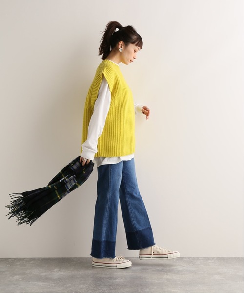 JOURNAL STANDARD（ジャーナルスタンダード）の「ウールナイロンアゼベスト（ベスト・レディース・ベージュ/ネイビー/イエロー・FREE）」の16枚目の写真