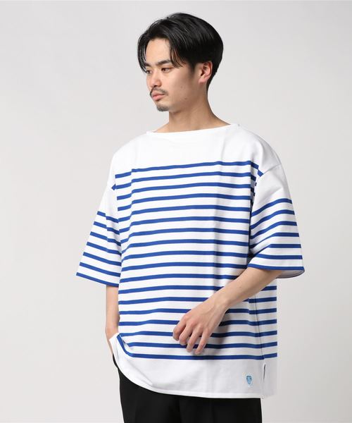 ORCIVAL(オーシバル)の「ORCIVAL / ビック ボーダー セーラーTシャツ<MEN>(Tシャツ/カットソー・メンズ・ブラック/ブルー・7/8)」の1枚目の写真