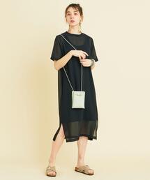 BEAUTY&YOUTH UNITED ARROWS | BY∴ シフォンレイヤードTシャツワンピース -ウォッシャブル-(ワンピース)