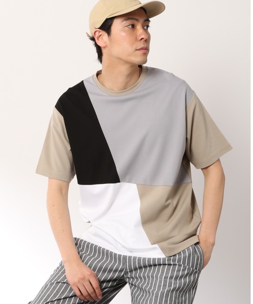 LAKOLE(ラコレ)の「ポンチ幾何学Tシャツ / LAKOLE(Tシャツ/カットソー・メンズ・ホワイト/ベージュ/ライトグリーン・SMALL/MEDIUM/LARGE/X-LARGE)」の3枚目の写真