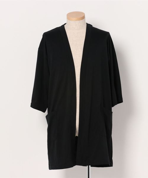 WEGO（ウィゴー）の「WEGO/ノーカラー7分袖ロングカーディガン（カーディガン/ボレロ・メンズ・ブラック/ネイビー/ベージュ・LARGE/MEDIUM/SMALL）」の7枚目の写真