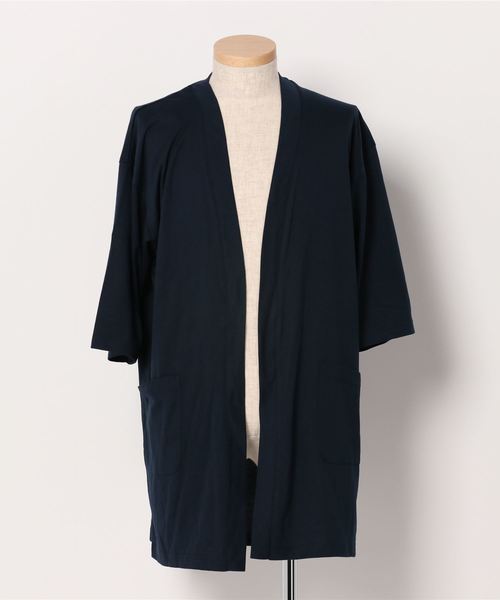 WEGO（ウィゴー）の「WEGO/ノーカラー7分袖ロングカーディガン（カーディガン/ボレロ・メンズ・ブラック/ネイビー/ベージュ・LARGE/MEDIUM/SMALL）」の5枚目の写真