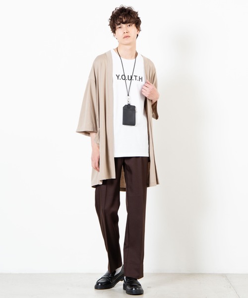 WEGO（ウィゴー）の「WEGO/ノーカラー7分袖ロングカーディガン（カーディガン/ボレロ・メンズ・ブラック/ネイビー/ベージュ・LARGE/MEDIUM/SMALL）」の17枚目の写真