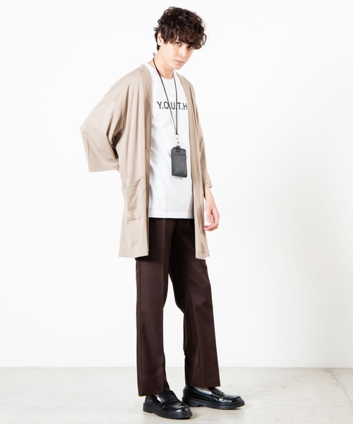 WEGO（ウィゴー）の「WEGO/ノーカラー7分袖ロングカーディガン（カーディガン/ボレロ・メンズ・ブラック/ネイビー/ベージュ・LARGE/MEDIUM/SMALL）」の16枚目の写真