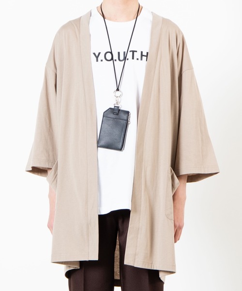 WEGO（ウィゴー）の「WEGO/ノーカラー7分袖ロングカーディガン（カーディガン/ボレロ・メンズ・ブラック/ネイビー/ベージュ・LARGE/MEDIUM/SMALL）」の11枚目の写真