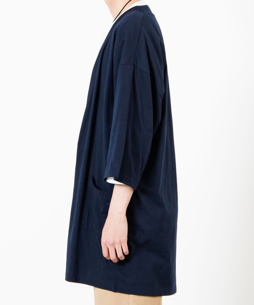 WEGO（ウィゴー）の「WEGO/ノーカラー7分袖ロングカーディガン（カーディガン/ボレロ・メンズ・ブラック/ネイビー/ベージュ・LARGE/MEDIUM/SMALL）」の9枚目の写真