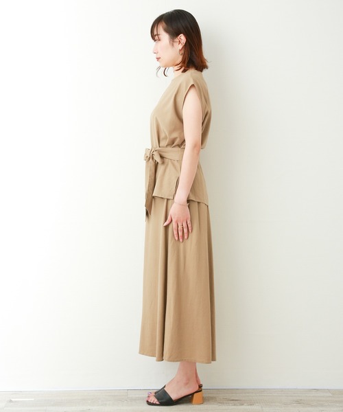n'ee-ne(ネーネ)の「リネン混トップススカート セット(スカート・レディース・ライトベージュ/ベージュ/カーキ/ネイビー・M/L)」の10枚目の写真