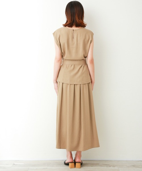 n'ee-ne(ネーネ)の「リネン混トップススカート セット(スカート・レディース・ライトベージュ/ベージュ/カーキ/ネイビー・M/L)」の13枚目の写真