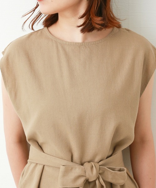 n'ee-ne(ネーネ)の「リネン混トップススカート セット(スカート・レディース・ライトベージュ/ベージュ/カーキ/ネイビー・M/L)」の7枚目の写真