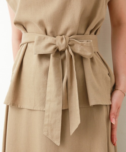 n'ee-ne(ネーネ)の「リネン混トップススカート セット(スカート・レディース・ライトベージュ/ベージュ/カーキ/ネイビー・M/L)」の18枚目の写真