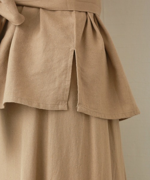 n'ee-ne(ネーネ)の「リネン混トップススカート セット(スカート・レディース・ライトベージュ/ベージュ/カーキ/ネイビー・M/L)」の5枚目の写真